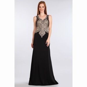 SEXY Black & Gold Dress 1513